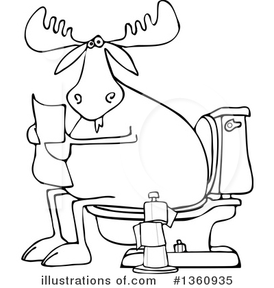Royalty-Free (RF) Moose Clipart Illustration by djart - Stock Sample #1360935