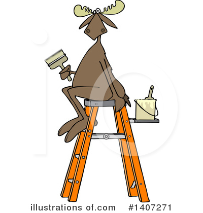 Royalty-Free (RF) Moose Clipart Illustration by djart - Stock Sample #1407271