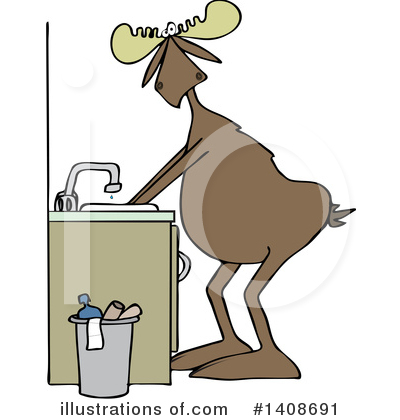 Royalty-Free (RF) Moose Clipart Illustration by djart - Stock Sample #1408691