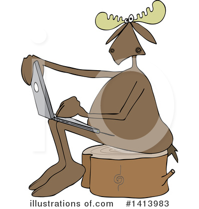 Royalty-Free (RF) Moose Clipart Illustration by djart - Stock Sample #1413983