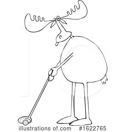 Royalty-Free (RF) Moose Clipart Illustration by djart - Stock Sample #1622765