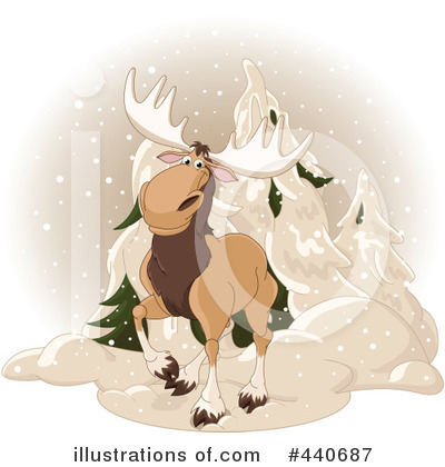 Royalty-Free (RF) Moose Clipart Illustration by Pushkin - Stock Sample #440687