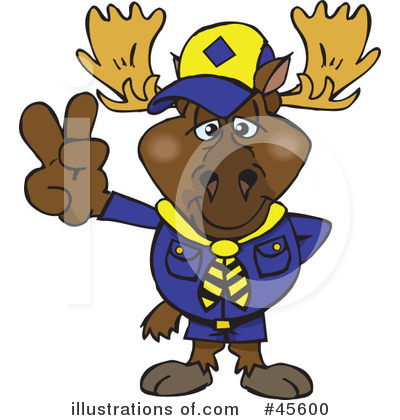 Royalty-Free (RF) Moose Clipart Illustration by Dennis Holmes Designs - Stock Sample #45600