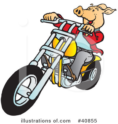 Royalty-Free (RF) Motorcycle Clipart Illustration by Snowy - Stock Sample #40855