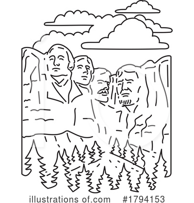 Mount Rushmore Clipart #1794153 by patrimonio