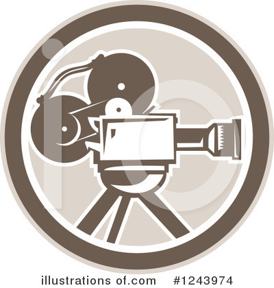 Royalty-Free (RF) Movie Camera Clipart Illustration by patrimonio - Stock Sample #1243974