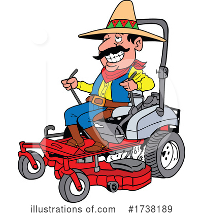 Lawn Mower Clipart #1738189 by LaffToon