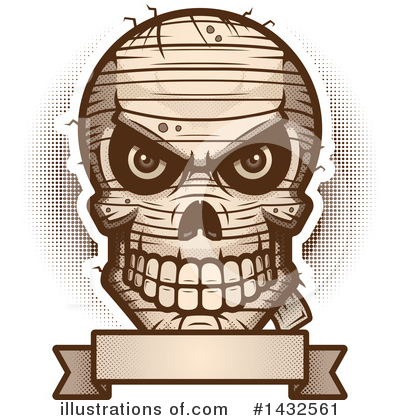Mummy Skull Clipart #1432561 by Cory Thoman