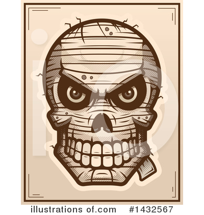 Mummy Skull Clipart #1432567 by Cory Thoman