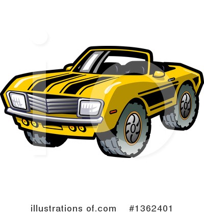 Royalty-Free (RF) Muscle Car Clipart Illustration by Clip Art Mascots - Stock Sample #1362401
