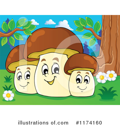 Royalty-Free (RF) Mushroom Clipart Illustration by visekart - Stock Sample #1174160