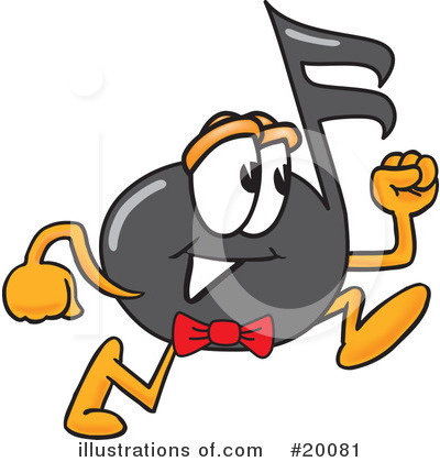 Music Note Character Clipart #20081 by Mascot Junction