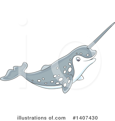 Royalty-Free (RF) Narwhal Clipart Illustration by Alex Bannykh - Stock Sample #1407430