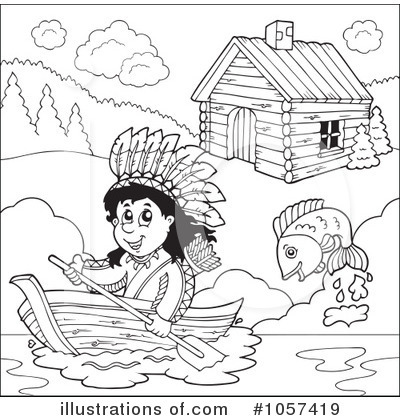 Royalty-Free (RF) Native American Clipart Illustration by visekart - Stock Sample #1057419