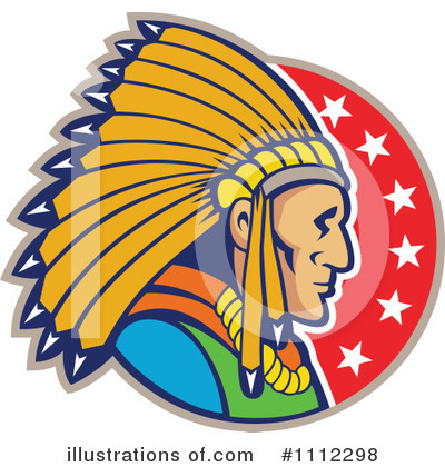 Native American Man Clipart #1112298 by patrimonio