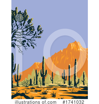 Saguaro Cactus Clipart #1741032 by patrimonio