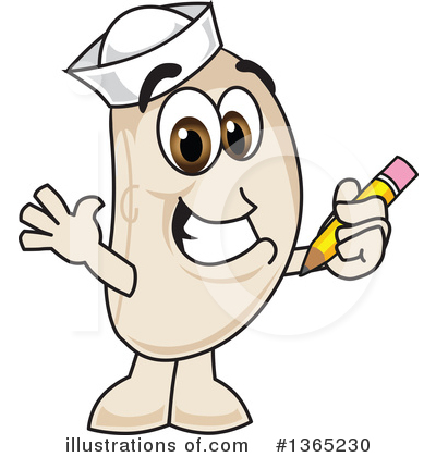 Royalty-Free (RF) Navy Bean Character Clipart Illustration by Mascot Junction - Stock Sample #1365230