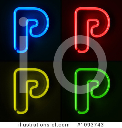 Neon Letters Clipart #1093743 by stockillustrations