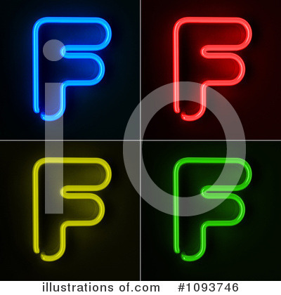Royalty-Free (RF) Neon Letters Clipart Illustration by stockillustrations - Stock Sample #1093746