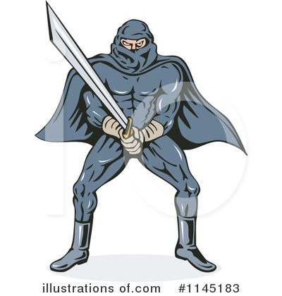 Royalty-Free (RF) Ninja Clipart Illustration by patrimonio - Stock Sample #1145183
