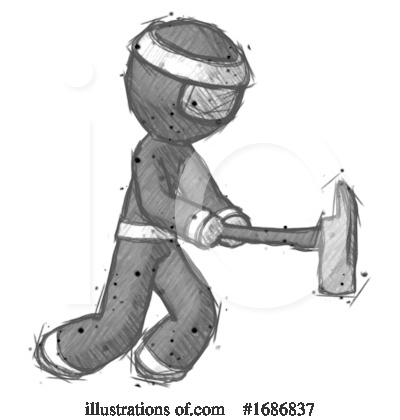 Royalty-Free (RF) Ninja Clipart Illustration by Leo Blanchette - Stock Sample #1686837