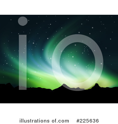 Royalty-Free (RF) Northern Lights Clipart Illustration by KJ Pargeter - Stock Sample #225636