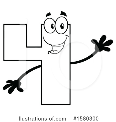 Royalty-Free (RF) Number Four Clipart Illustration by Hit Toon - Stock Sample #1580300