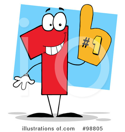 Royalty-Free (RF) Number One Clipart Illustration by Hit Toon - Stock Sample #98805