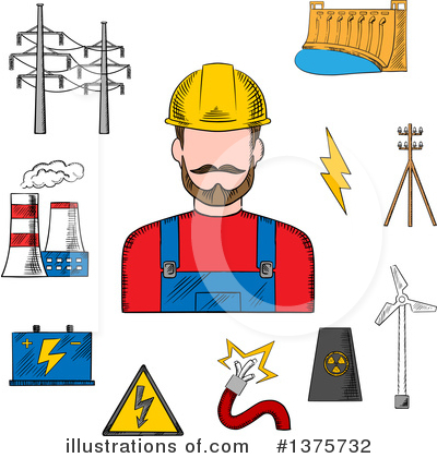 Electrician Clipart #1375732 by Vector Tradition SM
