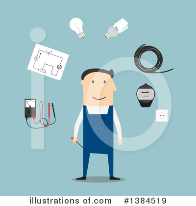 Electrician Clipart #1384519 by Vector Tradition SM