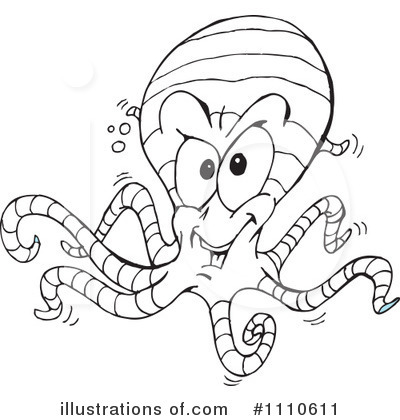 Royalty-Free (RF) Octopus Clipart Illustration by Dennis Holmes Designs - Stock Sample #1110611