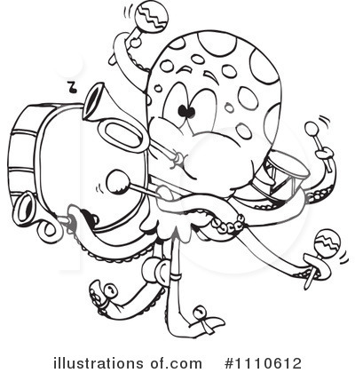 Royalty-Free (RF) Octopus Clipart Illustration by Dennis Holmes Designs - Stock Sample #1110612