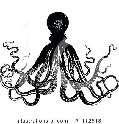 Royalty-Free (RF) Octopus Clipart Illustration by Prawny Vintage - Stock Sample #1112518