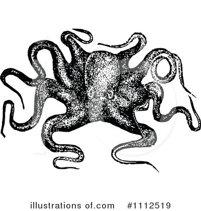 Royalty-Free (RF) Octopus Clipart Illustration by Prawny Vintage - Stock Sample #1112519