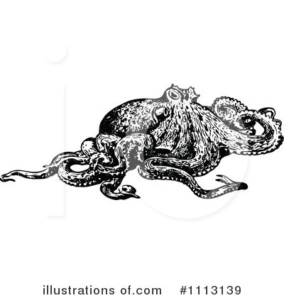 Royalty-Free (RF) Octopus Clipart Illustration by Prawny Vintage - Stock Sample #1113139