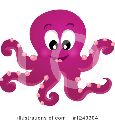 Royalty-Free (RF) Octopus Clipart Illustration by visekart - Stock Sample #1240304