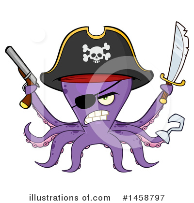 Royalty-Free (RF) Octopus Clipart Illustration by Hit Toon - Stock Sample #1458797