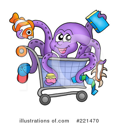 Royalty-Free (RF) Octopus Clipart Illustration by visekart - Stock Sample #221470