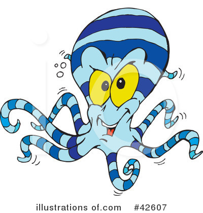 Royalty-Free (RF) Octopus Clipart Illustration by Dennis Holmes Designs - Stock Sample #42607