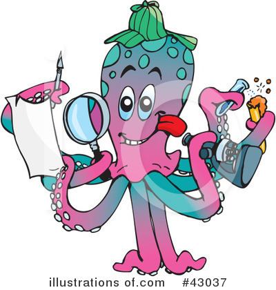 Royalty-Free (RF) Octopus Clipart Illustration by Dennis Holmes Designs - Stock Sample #43037