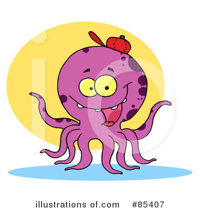 Royalty-Free (RF) Octopus Clipart Illustration by Hit Toon - Stock Sample #85407