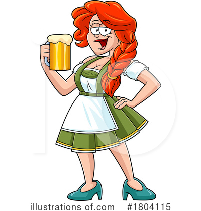 Beer Maiden Clipart #1804115 by Hit Toon