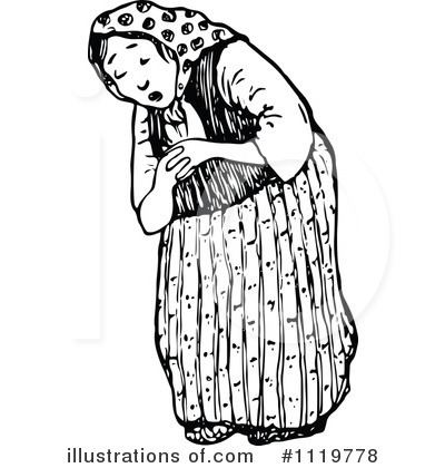 Royalty-Free (RF) Old Woman Clipart Illustration by Prawny Vintage - Stock Sample #1119778