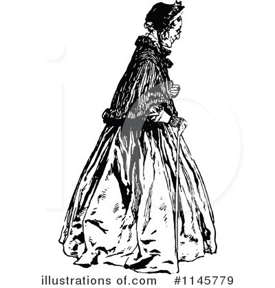 Royalty-Free (RF) Old Woman Clipart Illustration by Prawny Vintage - Stock Sample #1145779