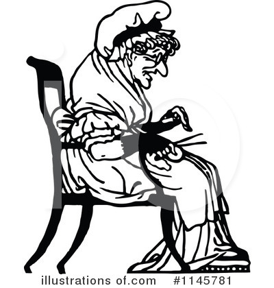 Royalty-Free (RF) Old Woman Clipart Illustration by Prawny Vintage - Stock Sample #1145781