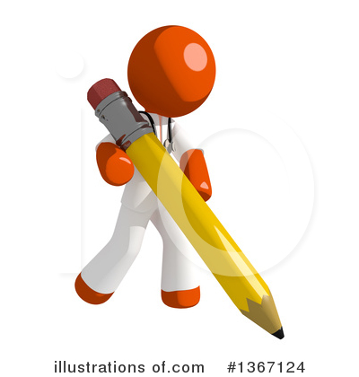 Royalty-Free (RF) Orange Doctor Clipart Illustration by Leo Blanchette - Stock Sample #1367124