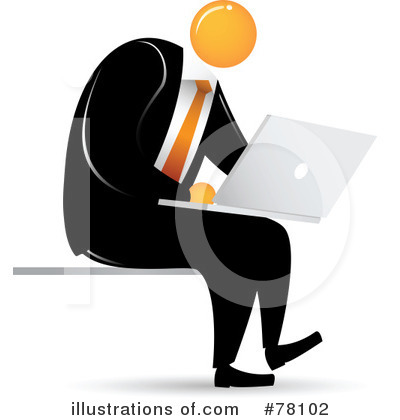 Royalty-Free (RF) Orange Faceless Businessman Clipart Illustration by Qiun - Stock Sample #78102