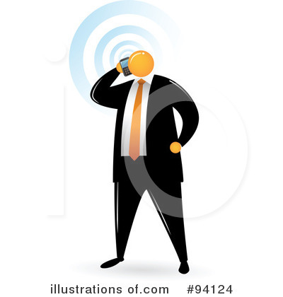 Royalty-Free (RF) Orange Faceless Businessman Clipart Illustration by Qiun - Stock Sample #94124