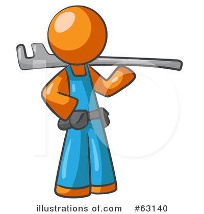 Royalty-Free (RF) Orange Man Clipart Illustration by Leo Blanchette - Stock Sample #63140