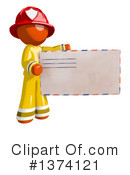 Orange Man Firefighter Clipart #1374121 by Leo Blanchette
